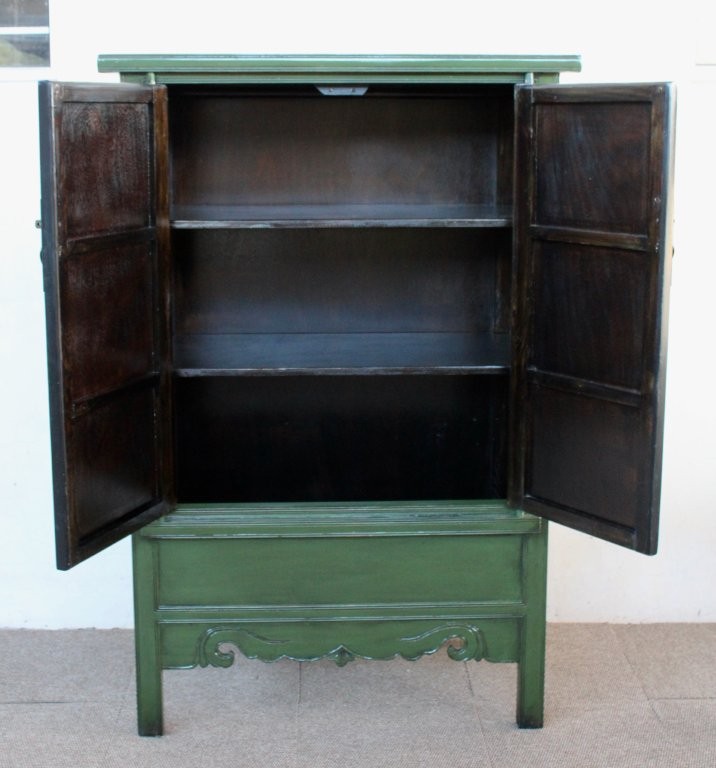 Tall Green 2 Door Cabinet
